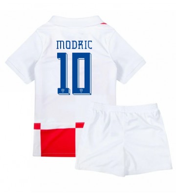 Kroatien Luka Modric #10 Hemmaställ Barn EM 2024 Kortärmad (+ Korta byxor)